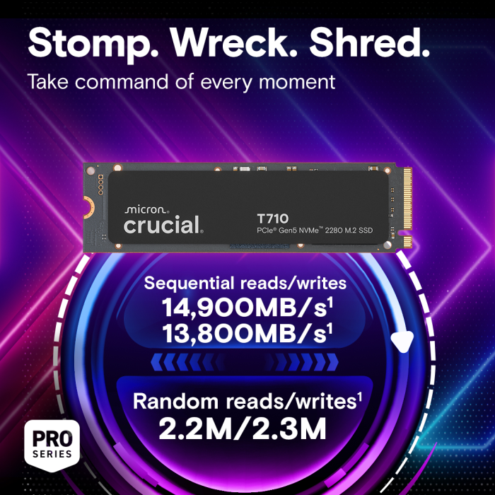 Crucial T710 2TB PCIe Gen5 NVMe 2280 M.2 SSD - slika 4