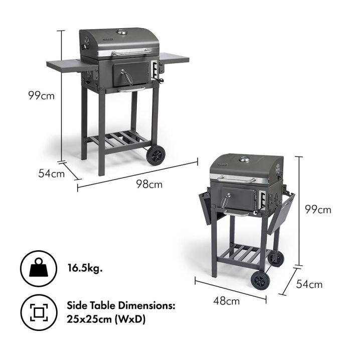VonHaus Smoker prenosni žar na oglje 2500869 - slika 2