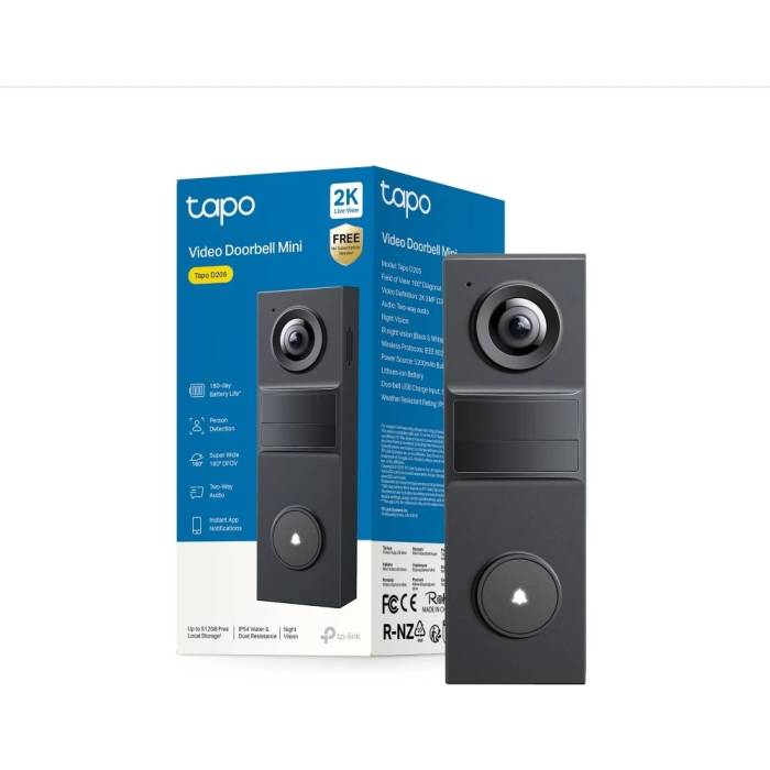 TP-LINK Tapo D205 2K baterijski pametni video domofon - slika 3