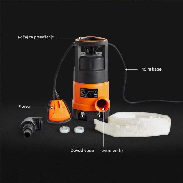 VonHaus 400 W odtočna vodna črpalka z 8 m cevjo - slika 4