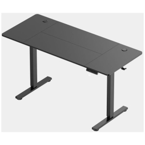 VonHaus Črna električno nastavljiva dvižna pisalna miza 140 × 60 cm z USB-C polnilnim priključkom