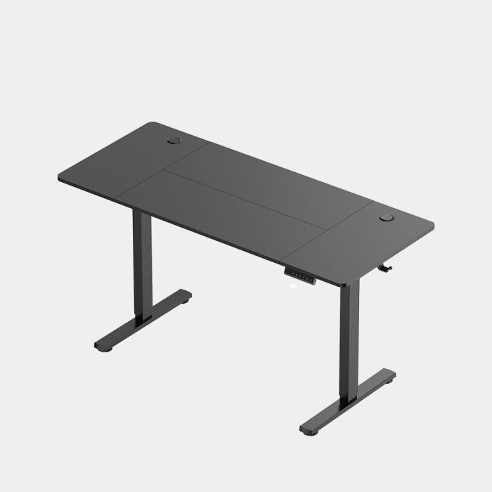VonHaus Črna električno nastavljiva dvižna pisalna miza 140 × 60 cm z USB-C polnilnim priključkom