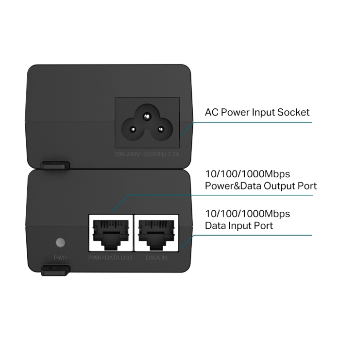 TP-LINK Omada POE160S Gigabit PoE+ Injector - slika 3