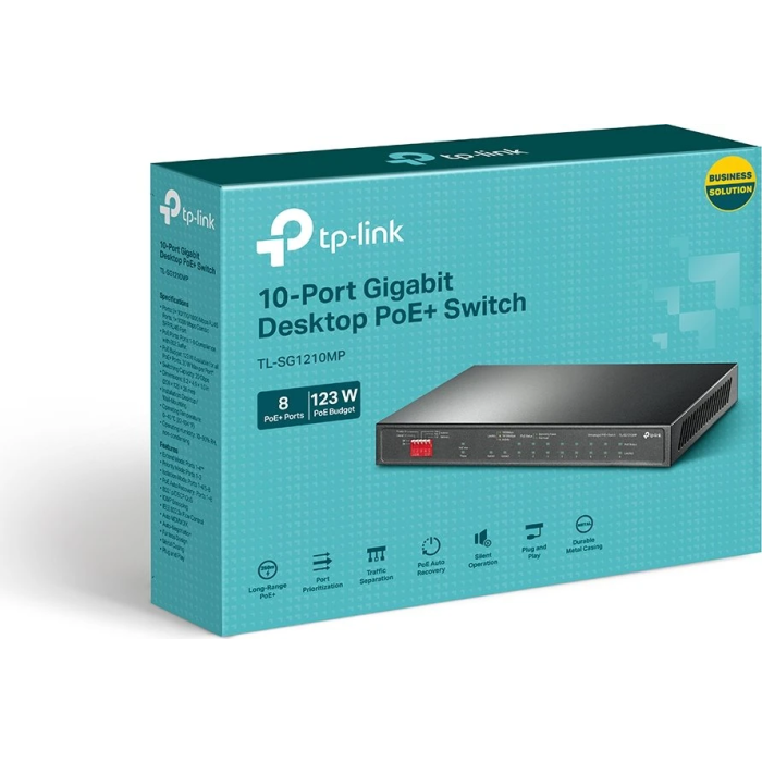 TP-LINK stikalo 10-port Gigabit TL-SG1210MP z 8-Port PoE+ - slika 4