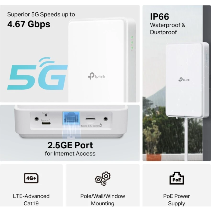 TP-Link NE200-Outdoor – 5G zunanji mobilni usmerjevalnik - slika 4