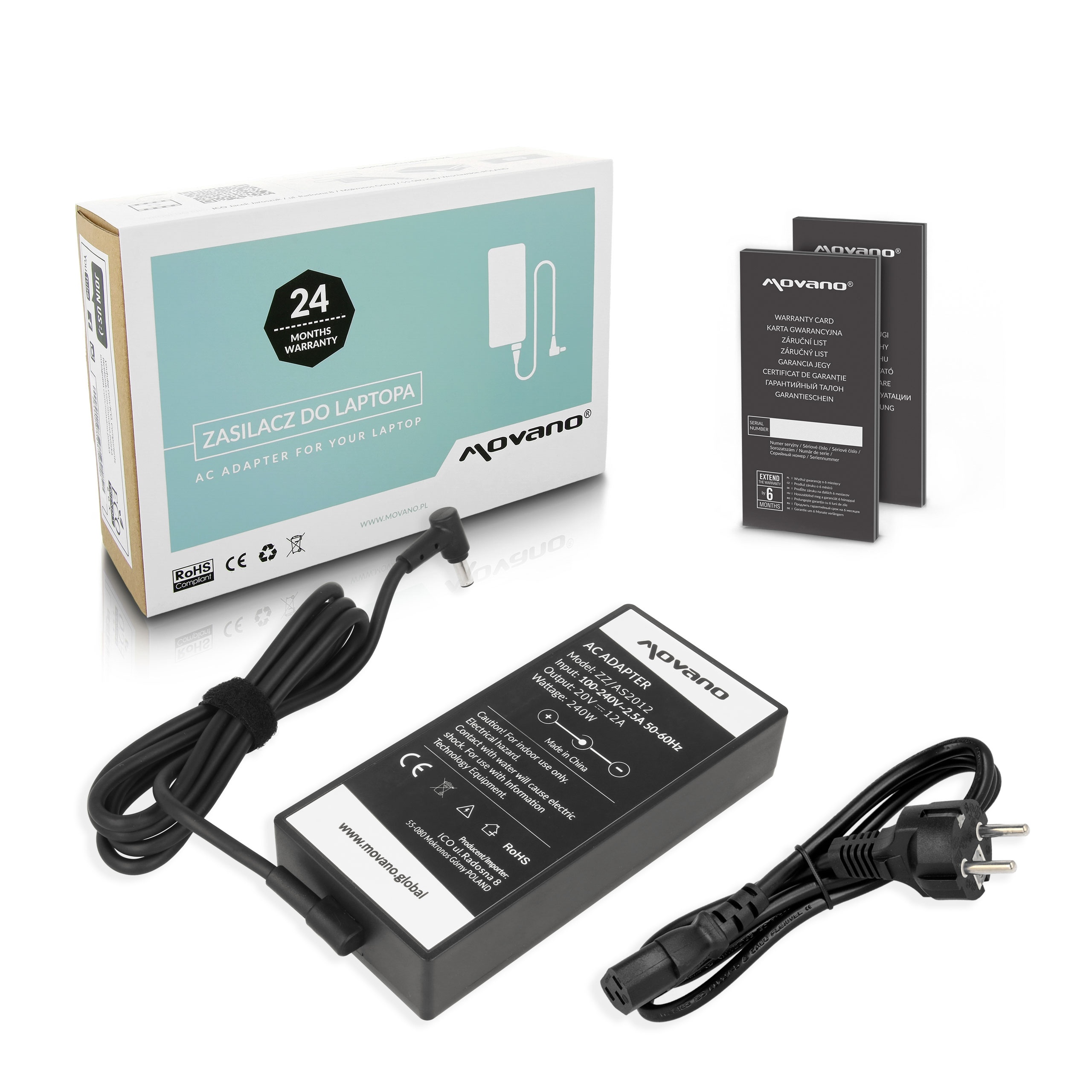 Polnilec za prenosnike Asus, 240W / 20V / 12A / 6,0mm x 3,7mm - slika 2