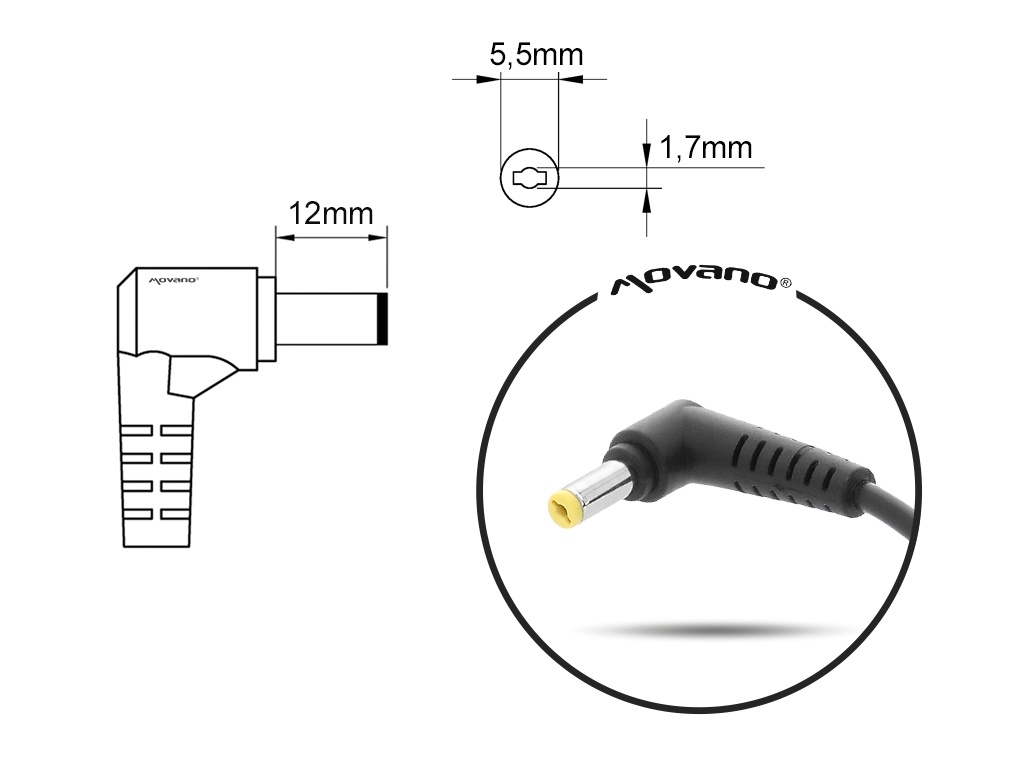 Polnilec za prenosnike Acer, 280W / 19,5V / 14,36A / 5,5mm x 1,7mm - slika 7