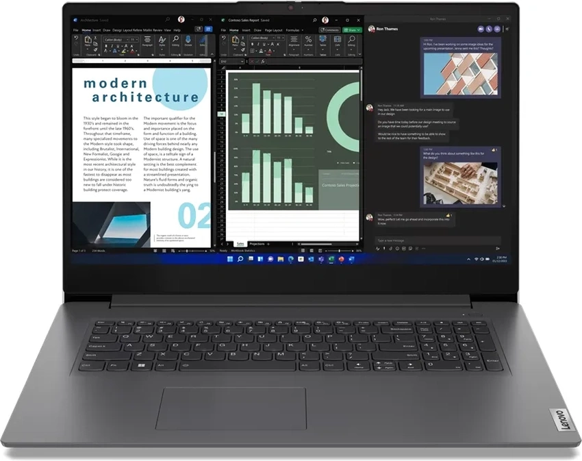 Intel Core i3-1315U (1,2 - 4,5 GHz), 8 GB DDR4-3200, SSD 256 GB M.2 PCIe NVMe, 43,9 cm (17,3") FHD (920 x 1080) AG IPS LED 60 Hz, Intel UHD Graphics (IGP), HDMI, 1x USB-A 2.0, 1x USB-A 3.2 Gen1 (5Gbps), 1x USB-C 3.2 Gen1 (DispalyPort), Wi-Fi 6, Bluetooth 5.2, SD Card, Webcam, Std. Kbd., Microsoft Windows 11 Pro (64-bit)