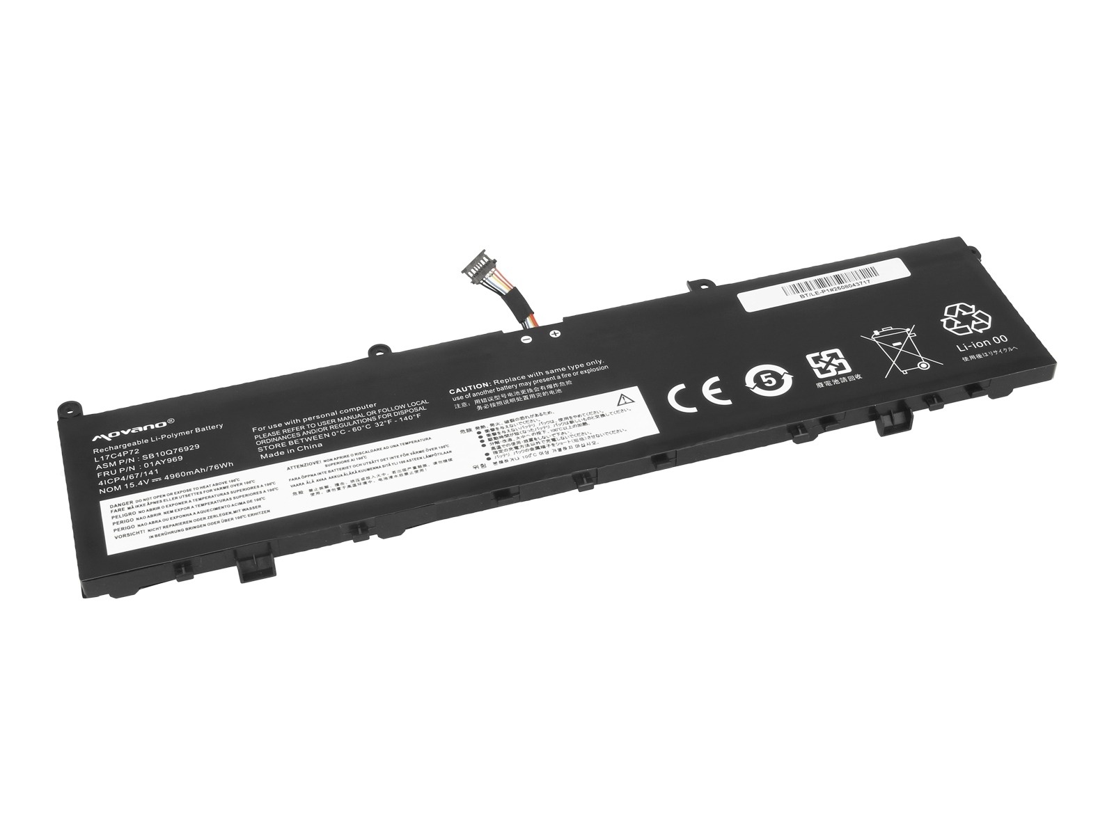 Baterija za Lenovo Thinkpad P1 / X1 Extreme, 01AY968, 4960 mAh - slika 2