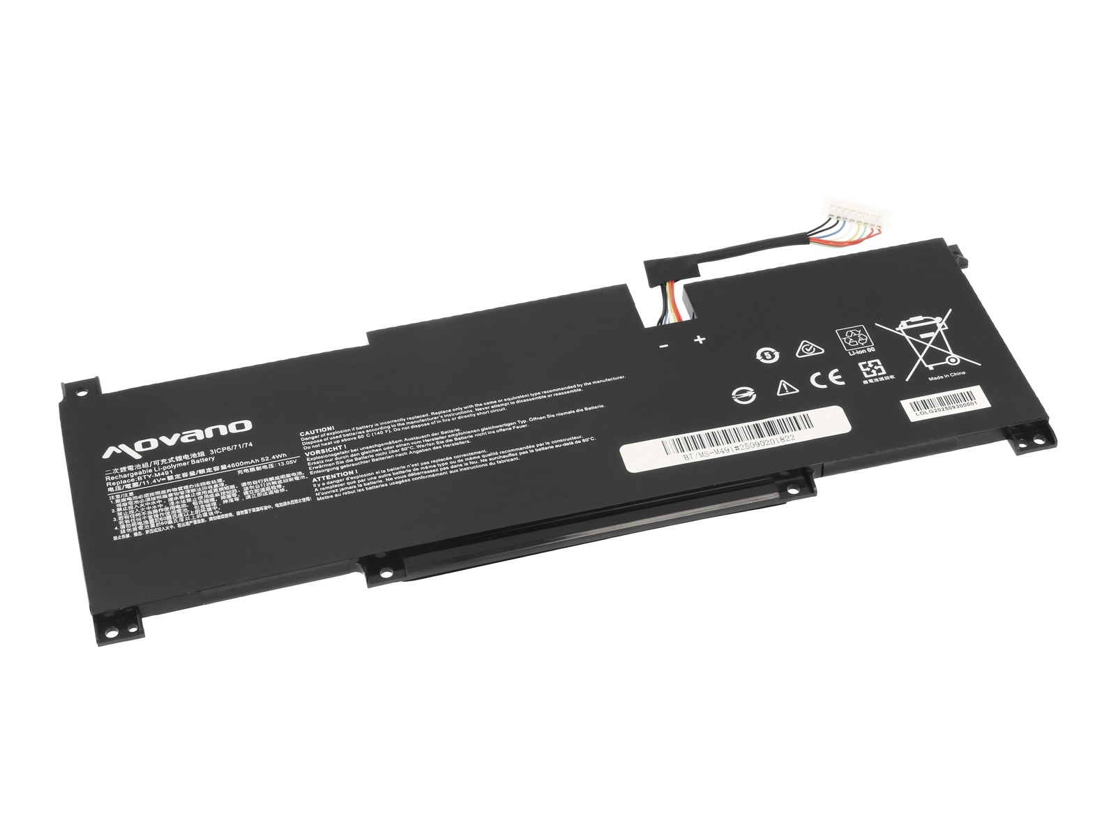 Baterija za MSI Modern 14 / Modern 15 / Stealth 15M, BTY-M491, Tip 1, 4600 mAh - slika 2