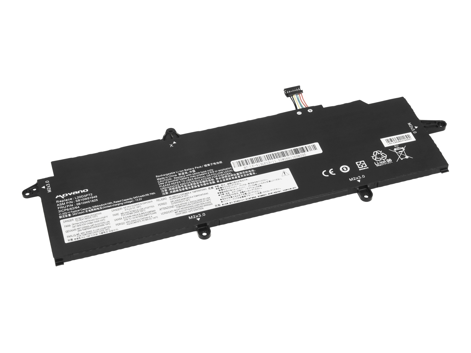 Baterija za Lenovo Thinkpad X13 Gen 3, 11.52 V, 3565 mAh - slika 2