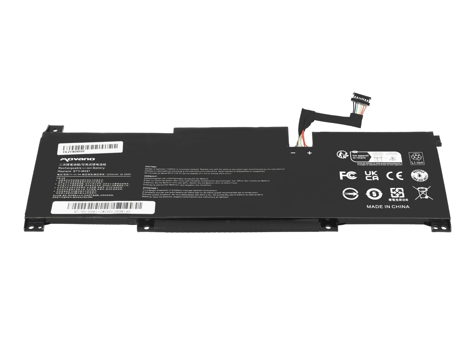 Baterija za MSI Modern 14 / Modern 15 / Stealth 15M, BTY-M491, Tip 2, 3200 mAh - slika 3