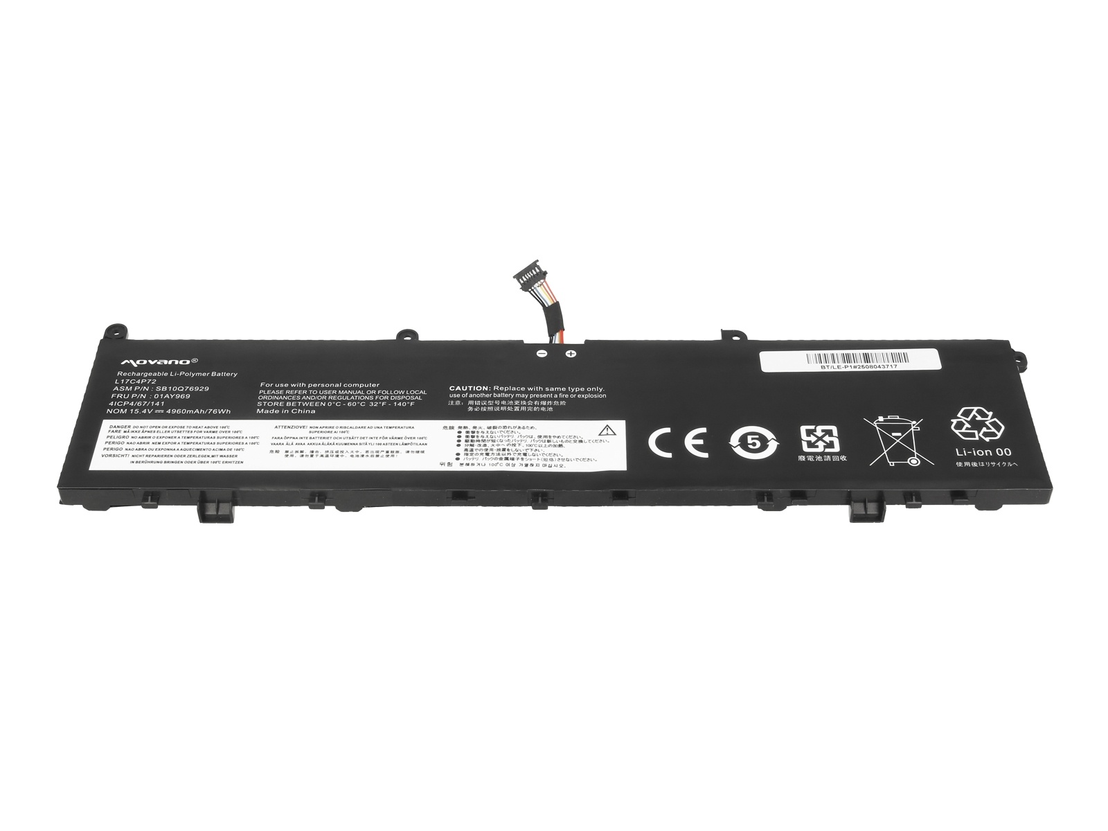 Baterija za Lenovo Thinkpad P1 / X1 Extreme, 01AY968, 4960 mAh - slika 3