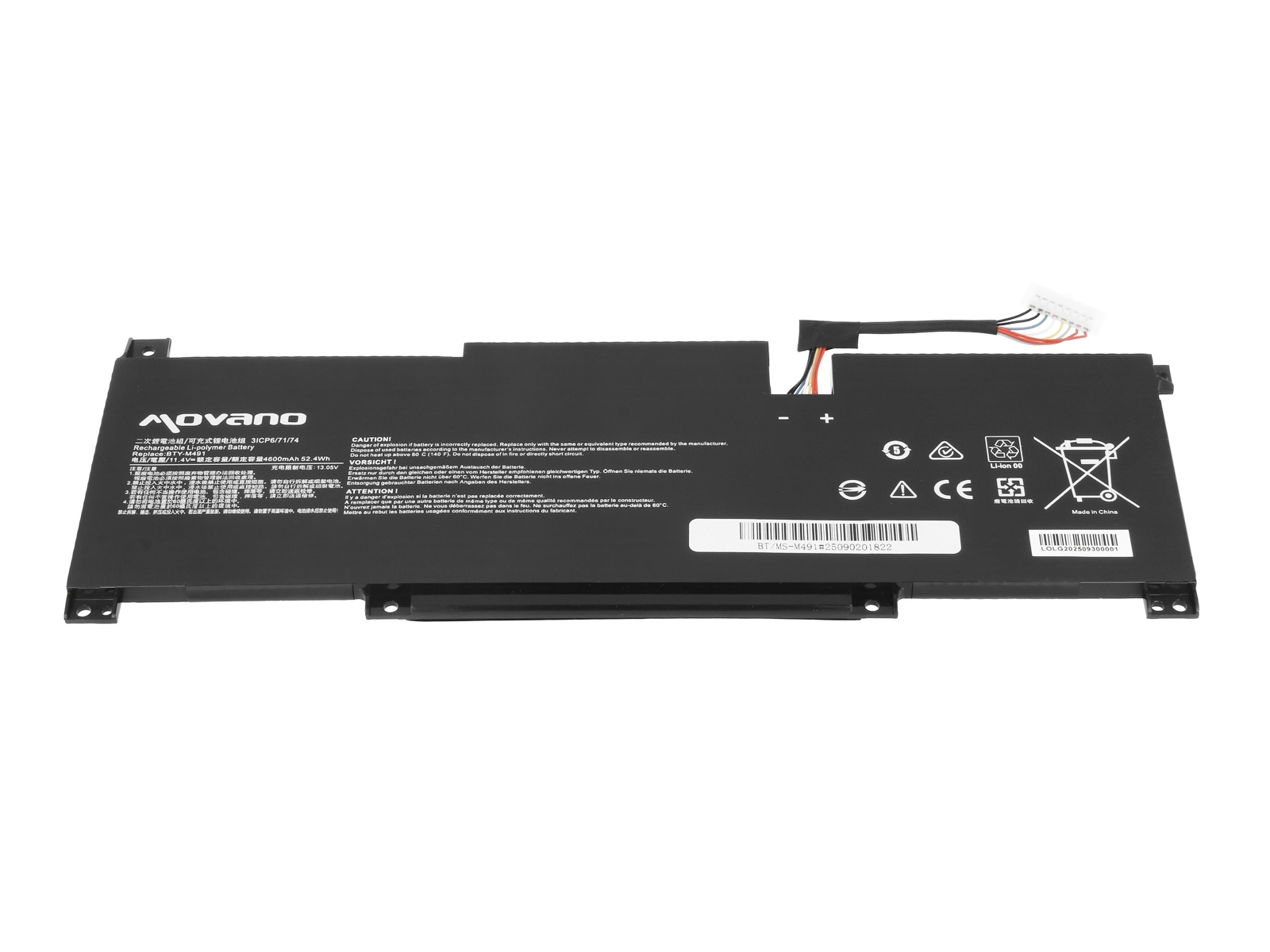 Baterija za MSI Modern 14 / Modern 15 / Stealth 15M, BTY-M491, Tip 1, 4600 mAh - slika 3
