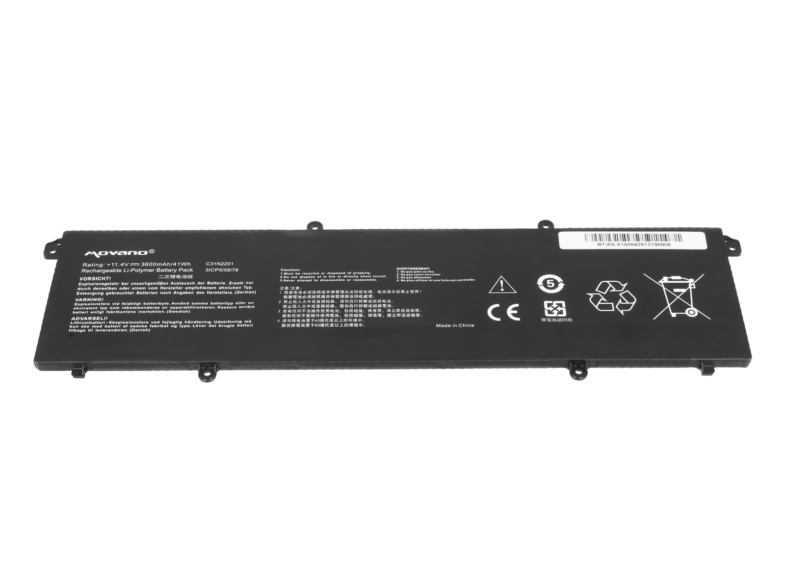 Baterija za Asus VivoBook 14 M1405Y / X1405ZA, C31N2201, 3600 mAh - slika 3
