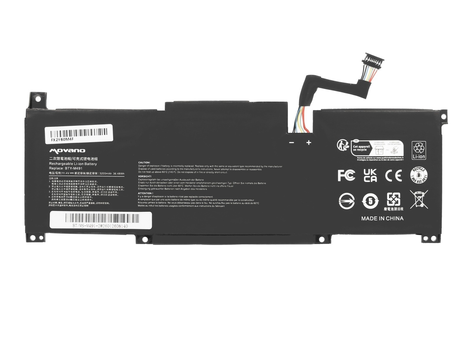 Baterija za MSI Modern 14 / Modern 15 / Stealth 15M, BTY-M491, Tip 2, 3200 mAh - slika 5