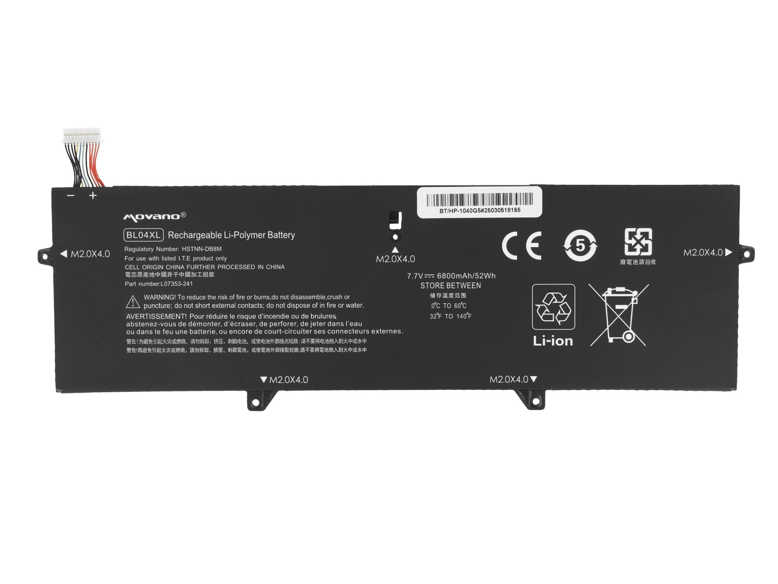 Baterija za HP Elitebook X360 1040 G5, BL04XL, 6800 mAh - slika 5