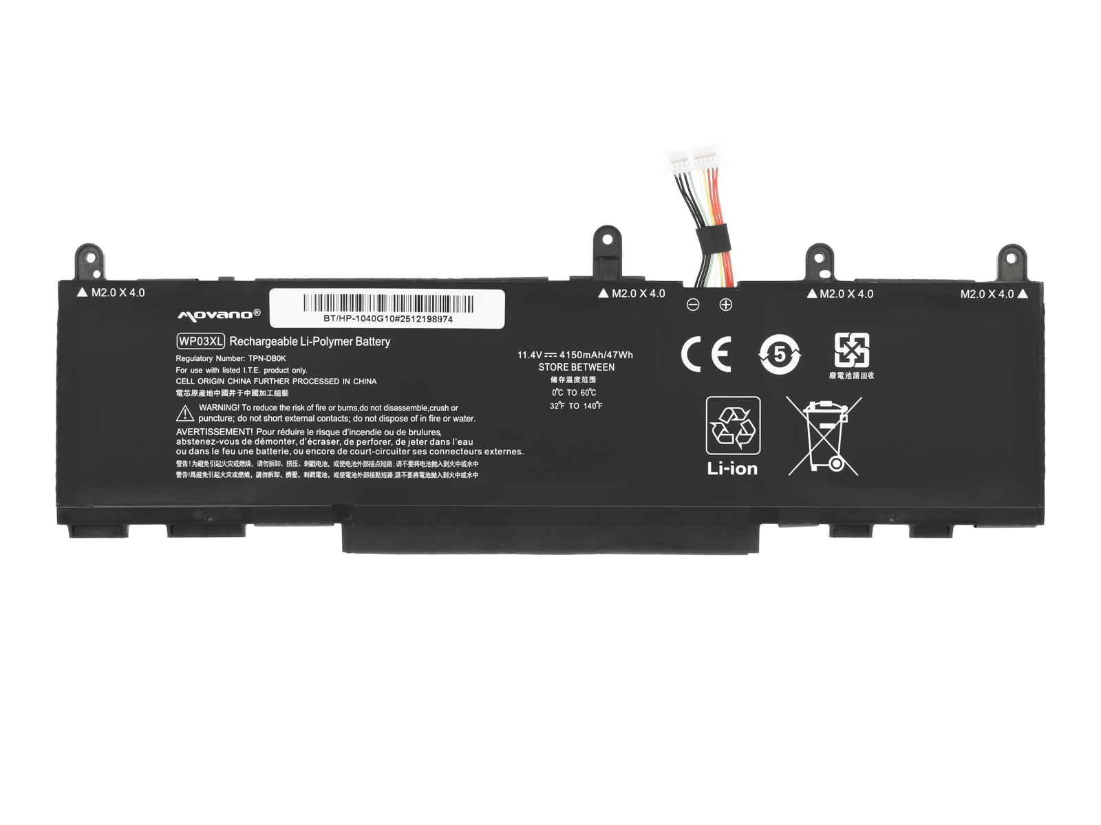 Baterija za HP Elitebook 1040 G9 / 1040 G10 / 830 G9 / 830 G10, WP03XL, Tip 1, 4150 mAh - slika 5