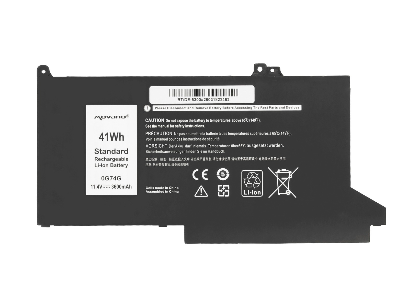 Baterija za Dell Latitude 13 5300 / 13 7300, 0G74G, 11.4V, 3600 mAh - slika 5