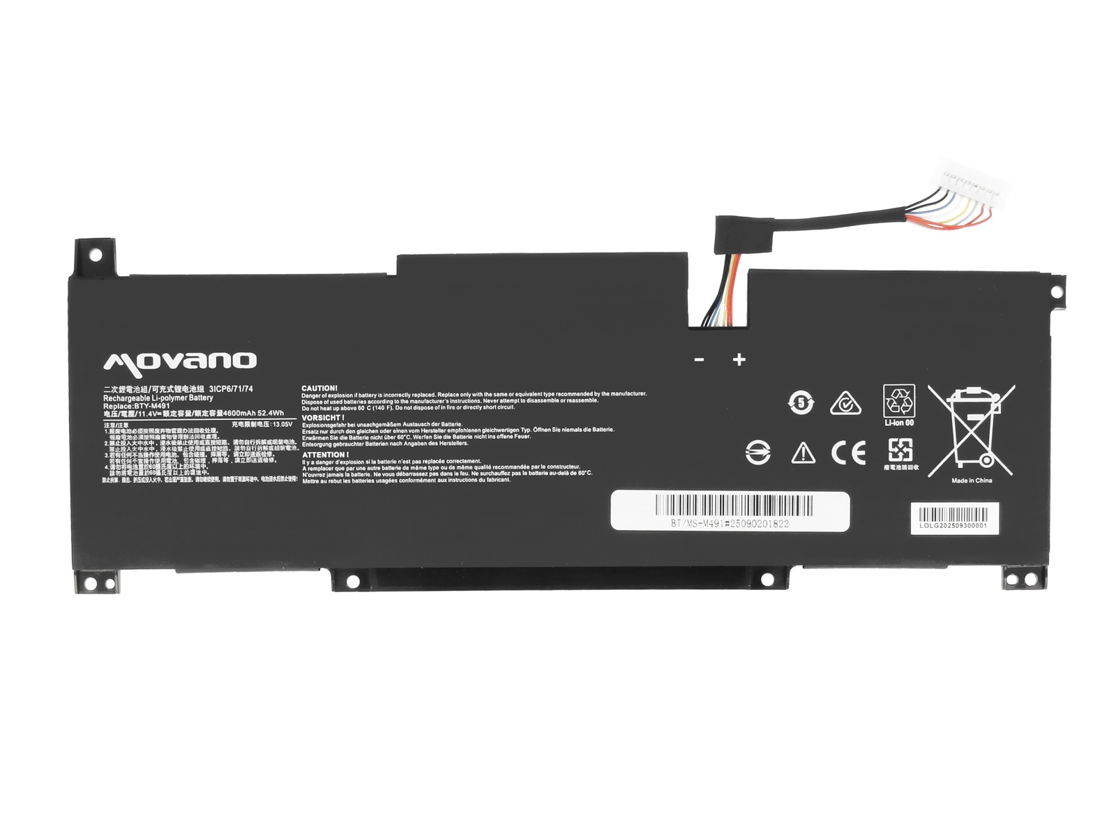 Baterija za MSI Modern 14 / Modern 15 / Stealth 15M, BTY-M491, Tip 1, 4600 mAh - slika 5