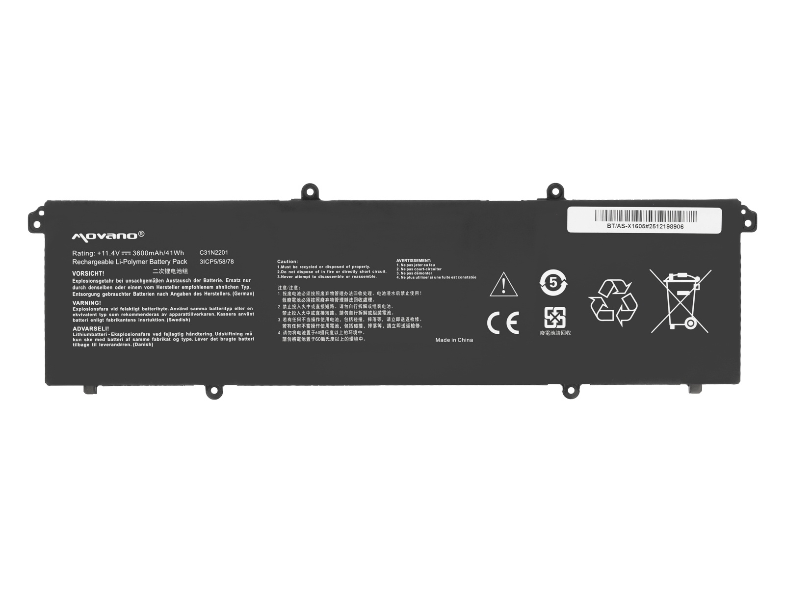 Baterija za Asus VivoBook 14 M1405Y / X1405ZA, C31N2201, 3600 mAh - slika 5