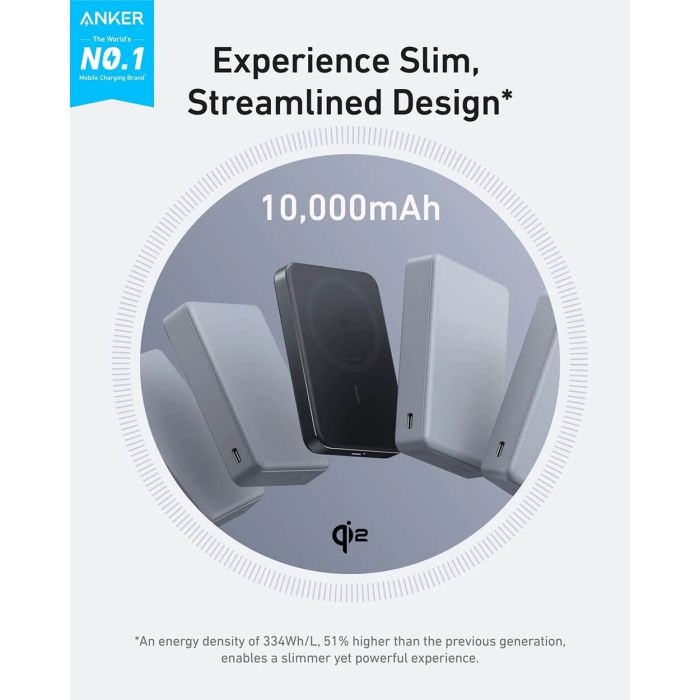 Anker MagGo 10K Slim brezžični powerbank, črn - slika 3