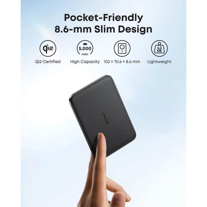 Anker Nano Power Bank 5000 mAh Slim, črn - slika 4