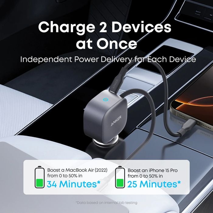 Anker Nano avtopolnilec 75W z vgrajenim kablom - slika 2