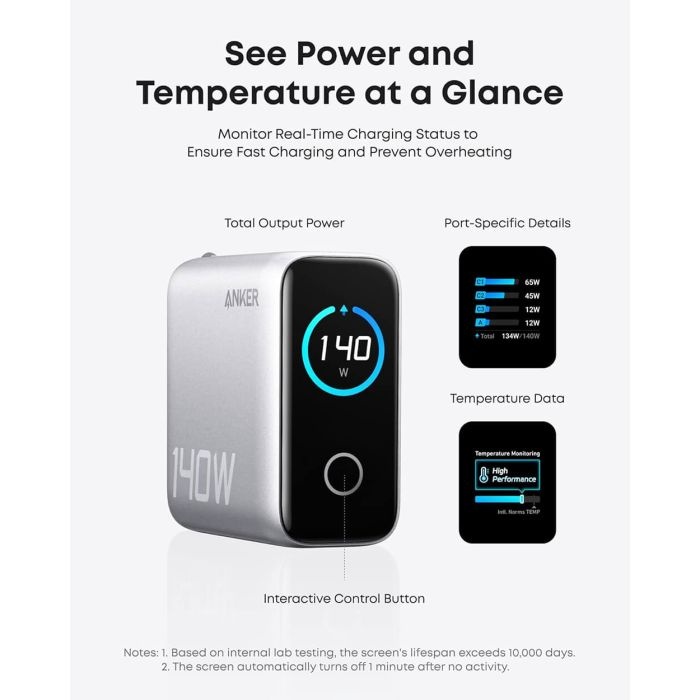 Anker 140W polnilec za prenosni računalnik, siv - slika 4