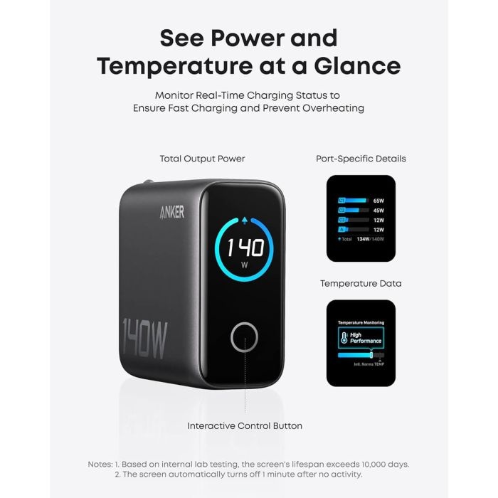 Anker 140W polnilec za prenosni računalnik, temno siv - slika 4