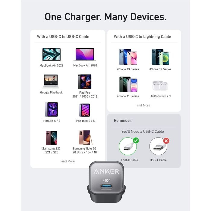 Anker Nano 3 (511) USB-C polnilec 30W, bel - slika 4