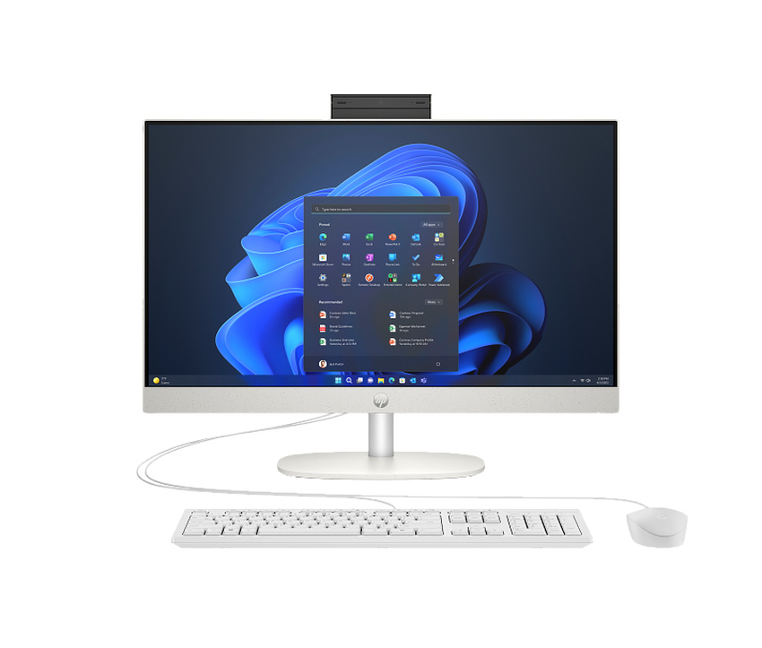 Intel Core i5-1334U (1,3 GHz), 16 GB DDR4-3200, SSD 512 GB PCIe NVMe, Intel Iris Xe Graphics (IGP), Wi-Fi 6 (802.11ax), Bluetooth 5.3, Webcam, 60,5 cm (23,8″) FHD (1920x1080) AG LED, HDMI, 1x USB-C 3.2 Gen1 (5Gbps), 2x USB-A 3.2 Gen2 (5Gbps), 2x USB-A 2.0, Wired Kbd., Microsoft Windows 11 Pro (64-bit)