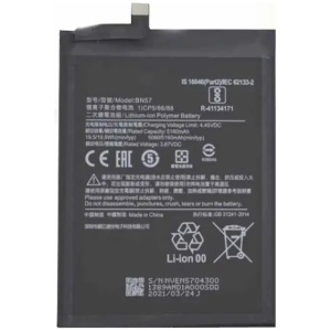 <br><b>Opis:</b><br><ul><li><b>Originalna baterija proizvajalca Xiaomi</b><br></li><li>Najsodobnejša tehnologija omogoča veliko ciklov polnjenja in praznjenja<br></li><li>Li-Ion celice so prijazne okolju, obenem pa zagotavljajo delovanje brez spominskega učinka<br></li><li>Termično stikalo ščiti baterijske celice pred pregrevanjem, prenapolnitvijo in kratkim stikom<br></li><li>Visoka kapaciteta baterije, podaljšan čas delovanja pri mirovanju naprave, zelo počasno samopraznjenje</li><li>Baterijo polnimo z originalnim ali nadomestnim polnilcem</li><li>Certifikati CE in ROHS</li></ul><br><br><p><b>Originalne oznake:</b><br></p><ul><li>BN57</li></ul><br><p><b>Primerno za:</b></p>Xiaomi:<ul><li>Poco X3 NFC, Poco X3 Pro, Poco M2007J20CG</li></ul><br><b>Lastnosti:</b><ul><li>Proizvajalec: Xiaomi</li><li>Vrsta: Li-Polymer</li><li>Napetost: 3,87 V</li><li>Kapaciteta: 5.160 mAh (19,9 Wh)</li></ul><br>