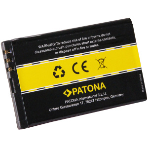 <b>Opis:</b><br><ul><li>Nadomestna baterija je izdelana po zasnovi in tehnologiji nemškega proizvajalca Patona, kar zagotavlja odlično kvaliteto<br></li><li>Najsodobnejša tehnologija omogoča veliko ciklov polnjenja in praznjenja<br></li><li>Li-Ion celice so prijazne okolju, obenem pa zagotavljajo delovanje brez spominskega učinka<br></li><li>Termično stikalo ščiti baterijske celice pred pregrevanjem, prenapolnitvijo in kratkim stikom<br></li><li>Visoka kapaciteta baterije, podaljšan čas delovanja pri mirovanju naprave, zelo počasno samopraznjenje<br></li><li>100% kompatibilnost z originalno baterijo</li><li>Baterijo polnimo z originalnim ali nadomestnim polnilcem</li><li>Certifikati CE in ROHS</li></ul><br><br><p><b>Originalne oznake:</b></p><ul><li>BL-4J<br></li></ul><br><p><b>Primerno za:</b></p><ul></ul><br>Nokia<br><ul><li>Lumia 620, C6-00<br></li></ul><br><b>Lastnosti:</b><ul><li>Proizvajalec: Patona</li><li>Vrsta: Li-Ion</li><li>Napetost: 3,7 V</li><li>Kapaciteta: 1.200 mAh (4,4 Wh)</li></ul><br>