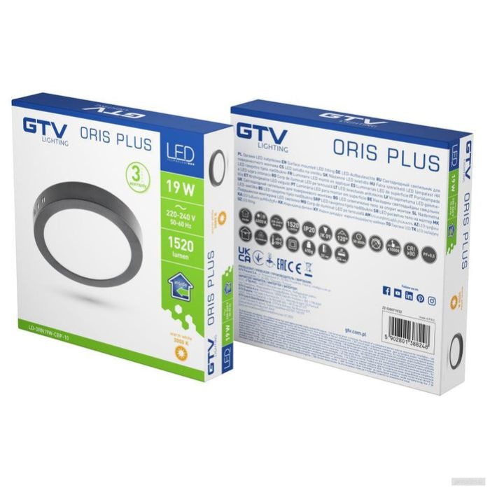 GTV LED panel 19W 4000K 220V, nadgradni, okrogel - slika 2