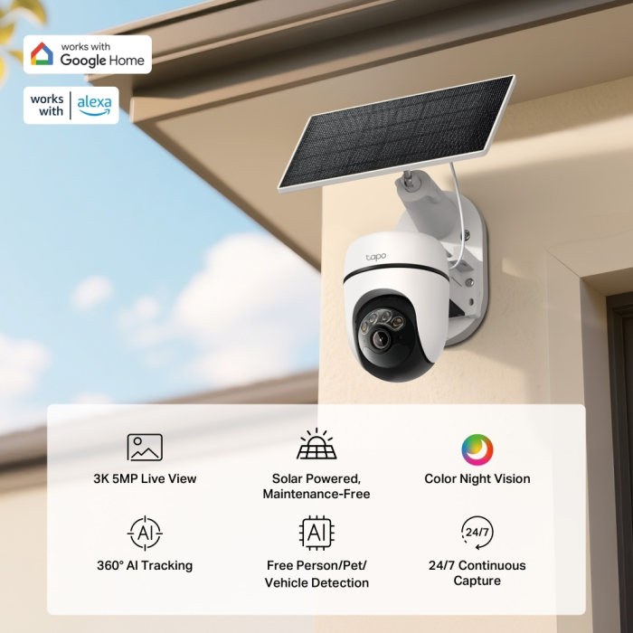 TP-LINK Tapo C630 KIT 3K 5 MP brezžična vrtljiva zunanja kamera s solarnim panelom - slika 3