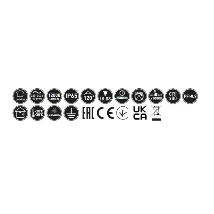 GTV reflektor G-TECH LED 20 W 1600 lm 4000K IP65 120° črn - slika 3