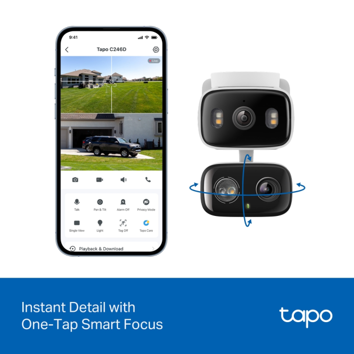 TP-LINK Tapo C246D dvojna 2K Pan/Tilt Wi-Fi notranja/zunanja kamera - slika 4