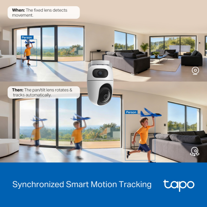 TP-LINK Tapo C245D dvojna 2K Pan/Tilt AI Wi-Fi notranja kamera - slika 4