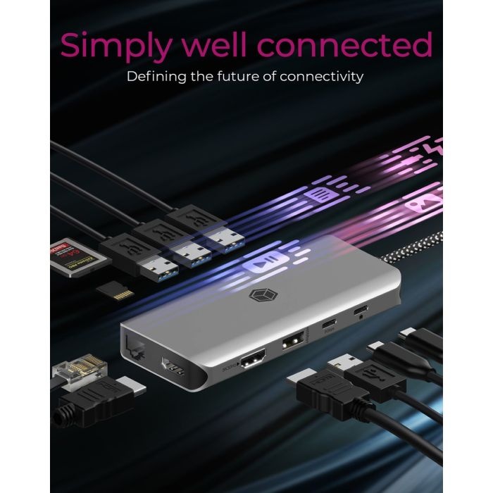 IcyBox IB-DK4061-CPD 12v1 USB-C priklopna postaja za prenosnike s Power Delivery do 100W - slika 2
