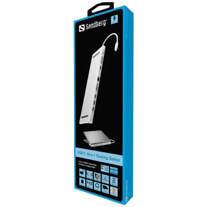 Sandberg USB-C 10 v 1 Docking Station priklopna postaja za prenosnike - slika 2