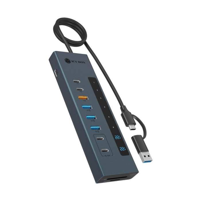 IcyBox IB-HUB1742CR-C2PD 11-v-1 hub USB-C
