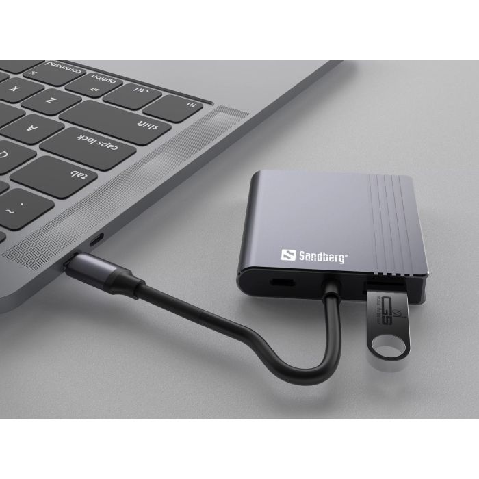 Sandberg USB-C 2xHDMI+USB+PD priklopna postaja - slika 4