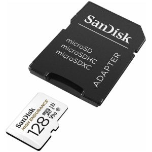 SanDisk 128GB High Endurance microSD Class 10 U3 V30 spominska kartica z adapterjem