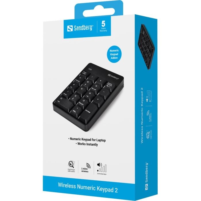 Sandberg Wireless Numeric Keypad 2 brezžična številčna tipkovnica - slika 3
