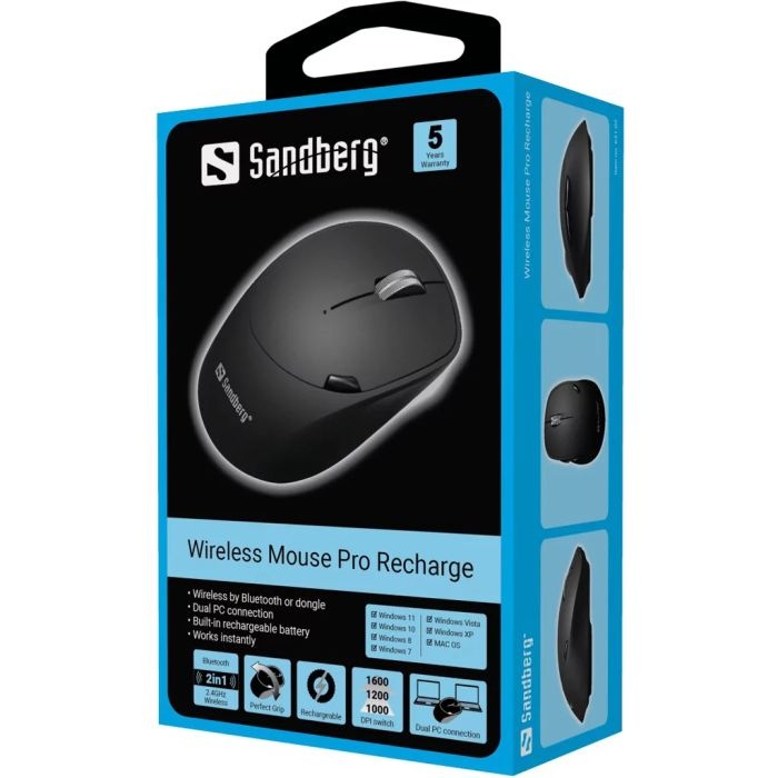 Sandberg Wireless Mouse Pro Recharge polnilna brezžična miška - slika 4