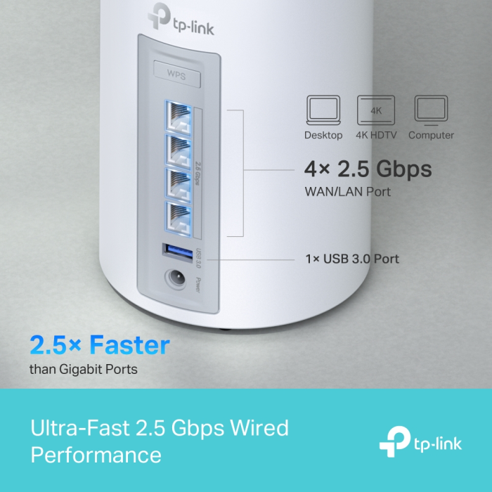 TP-LINK Deco BE65 BE9300 Wi-Fi 7 triband Mesh sistem (3 pack) - slika 3