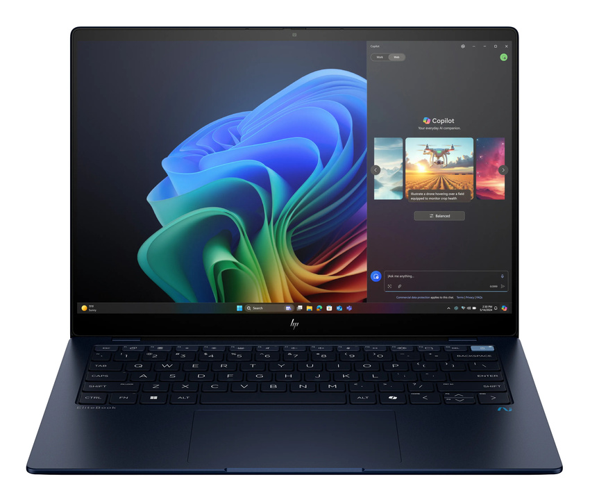 Qualcomm Snapdragon Plus X1P-42-100 (3,4 GHz),16 GB LPDDR5x-8533, 35,6 cm (14,0″) 2.2K (2240x1400) BV WLED, SSD 512 GB M.2 PCIe NVMe, Qualcom Adreno X1-45 (IGP), 1x USB-C 4.0 (DisplayPort - 40Gbps), 1x USB-C 3.2 (10Gbps), 1x USB-A 3.2 Gen1 (5Gbps), Wi-Fi 7 (2x2), Bluetooth 5.4, Webcam, Backlit Kbd., Microsoft Windows 11 Pro (64-bit)
