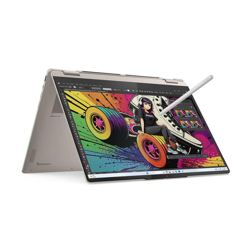 AMD Ryzen AI 7 350 (2 - 5 GHz), 16 GB LPDDR5X-7500 (soldered), SSD 512 GB M.2 PCIe NVMe, 40,6 cm (16″) 2.8K (2880 x 1800) Touchscreen OLED 120 Hz, AMD Radeon 860M (IGP), HDMI 2.1, 1x USB-C 3.2 Gen2 (DP 1.4 - 10 Gbps), 1x USB-C 3.2 Gen2 (DP 2.1 UHBR10 - 10 Gbps), 1x USB-A 3.2 Gen1 (5Gbps), Wi-Fi 7 (2x2), Bluetooth 5.4, Webcam, microSD CardReader, Backlit Kbd., 65W USB-C PD Adapter, Microsoft Windows 11 Home (64-bit)
