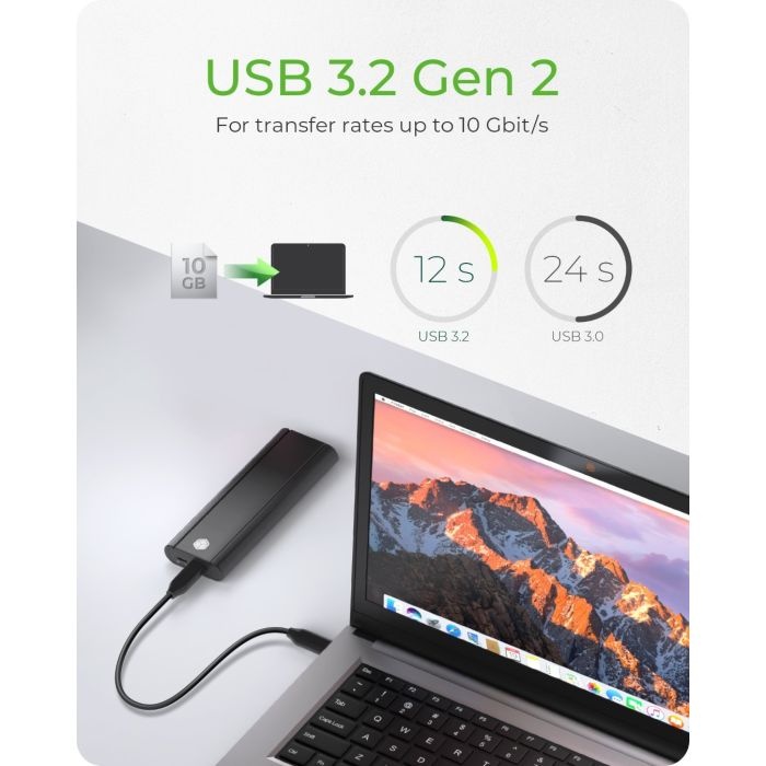 IcyBox IB-1807MT-C31 ohišje za 1x M.2 NVMe SSD z vmesnikom USB-C 3.2 in zaščito pred pisanjem - slika 4